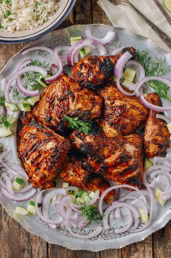 Grilled Tandoori Chicken with Indian-Style Rice