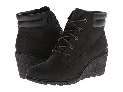 timberland wedges black