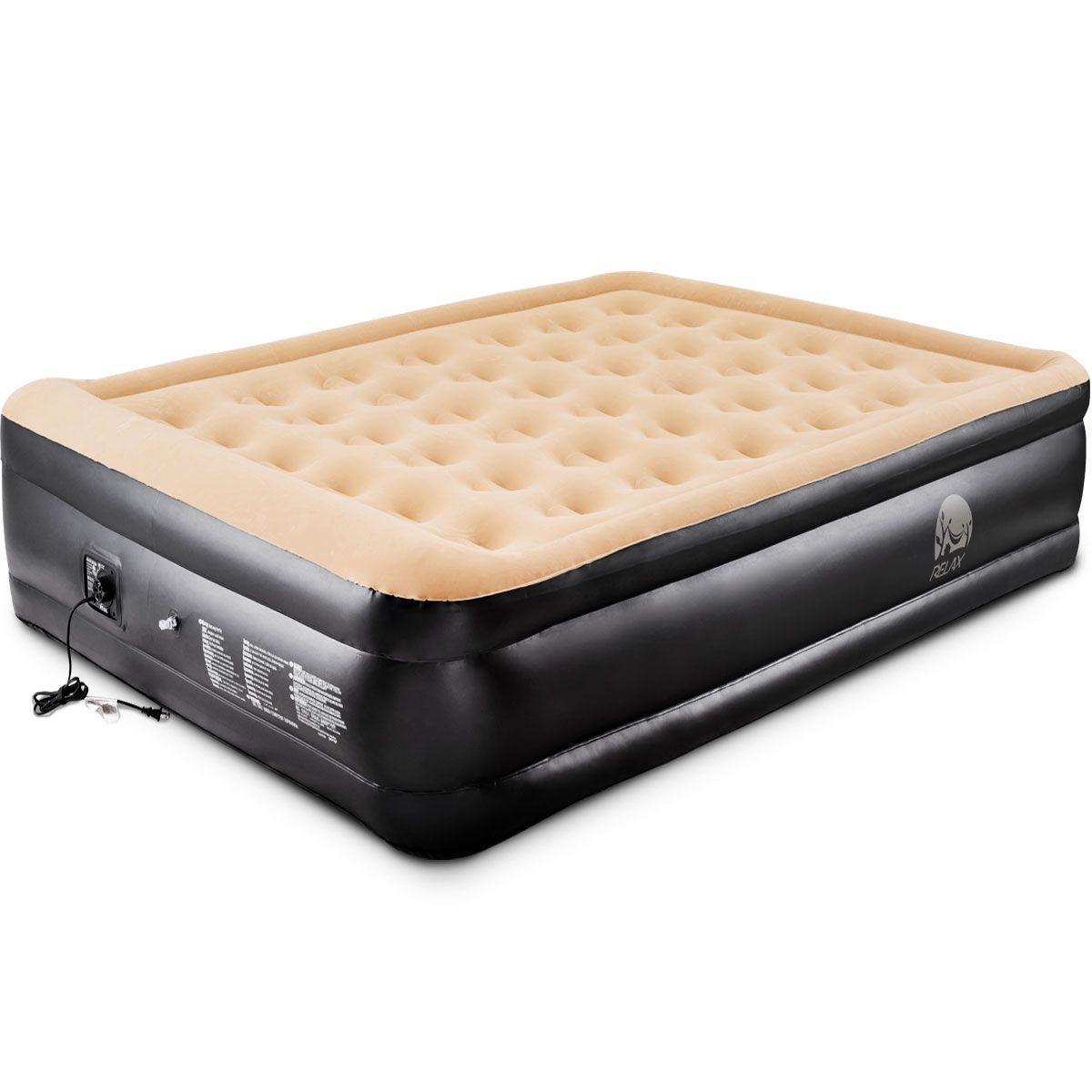 Inflatable Airbed Luxury Raised Air Mattress Built-in Pump Carry Bag Queen//Twin