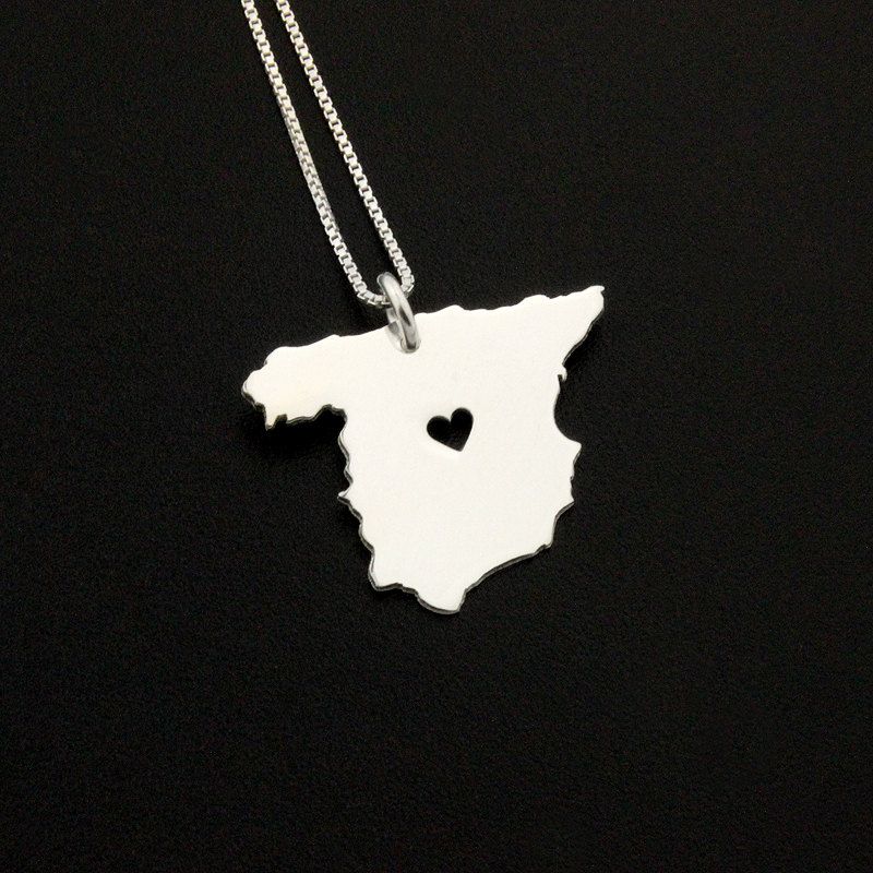 Spain necklace personalized sterling silver i love Spain Country necklace with heart , Box style chain , long distance relationship gift Country Necklace, Heart Location, Long Distance Relationship Gifts, Picture Engraving, 21st Gifts, Silver Box, Unique Charms, Dog Tag Necklace, Silver Jewelry