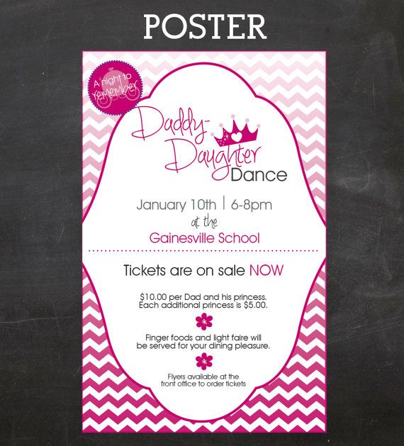 daddy daughter dance event custom printable package flyer father daughter dance flyer templates