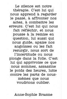 Anne Sophie Brasme Le Silence Est Notre Therapie Proverbes Et Citations Citation Citations Psychologie Anne Sophie Brasme Le Silence Est Notre Therapie Proverbes Et Citations Citation Citations Psychologie
