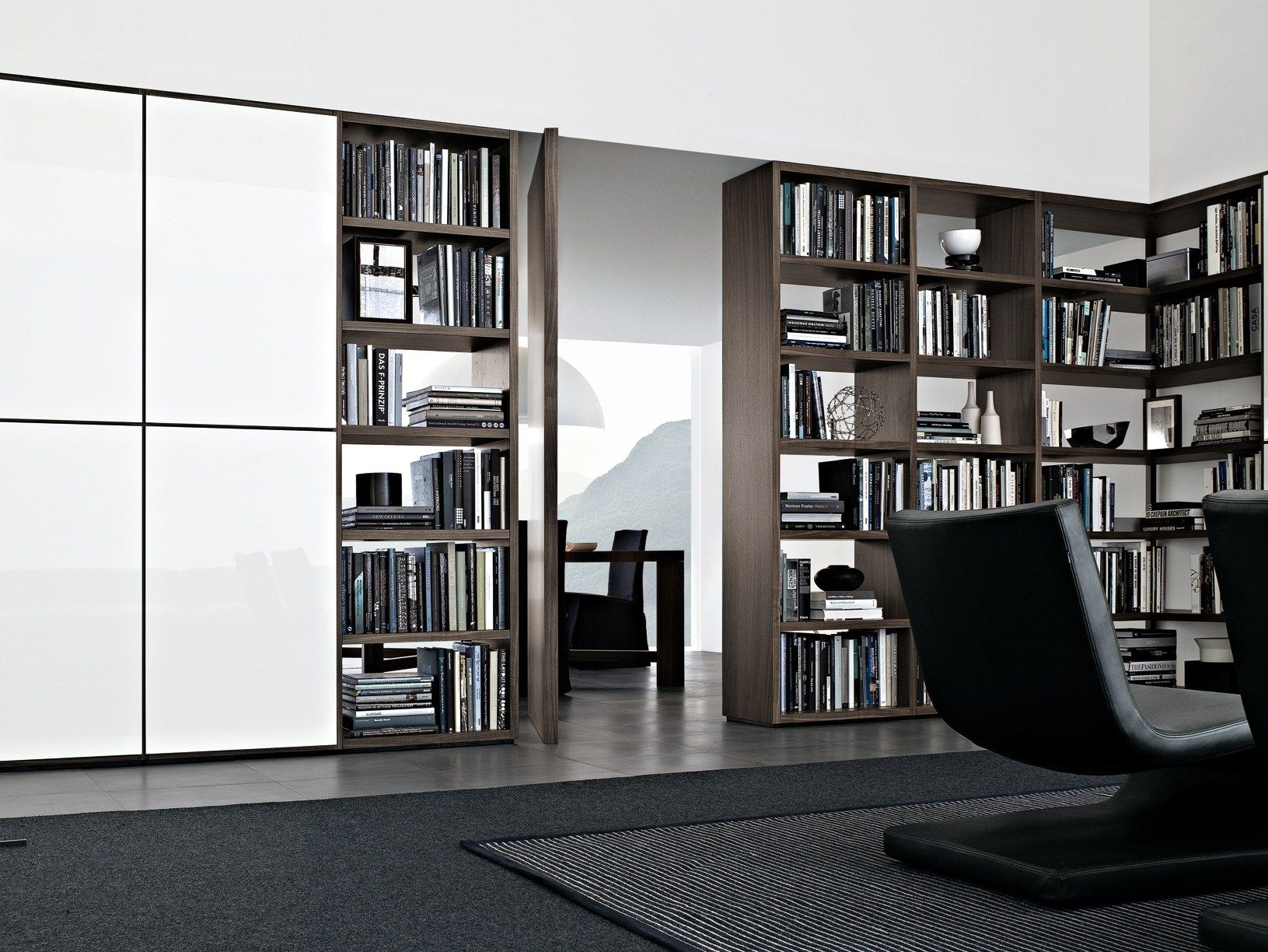 Sectional wooden bookcase wall system wall system collection by ... Wall system poliform