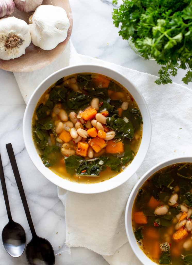 White Bean Kale and Sweet Potato Soup - #foodbyjonister | Recipe | Kale ...