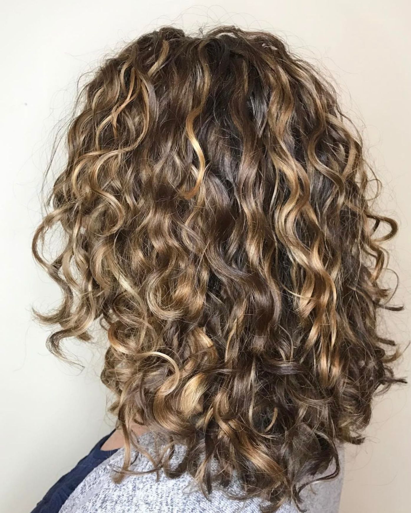 Brown dark curly hair with blonde highlights Brown dark curly hair with blonde highlights
