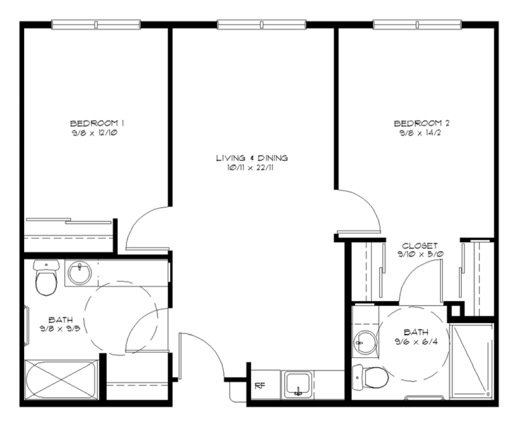 Simple Two Bedrooms House Plans for Small Home