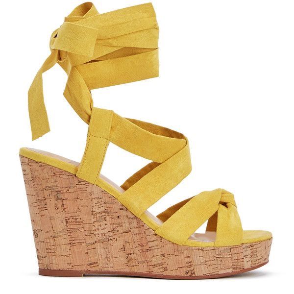 Straps and yellow | Womens shoes wedges, Wedge wedding shoes, Wedge shoes