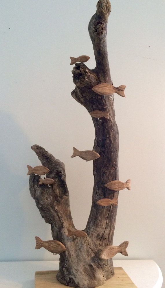 Small Driftwood fish on driftwood base