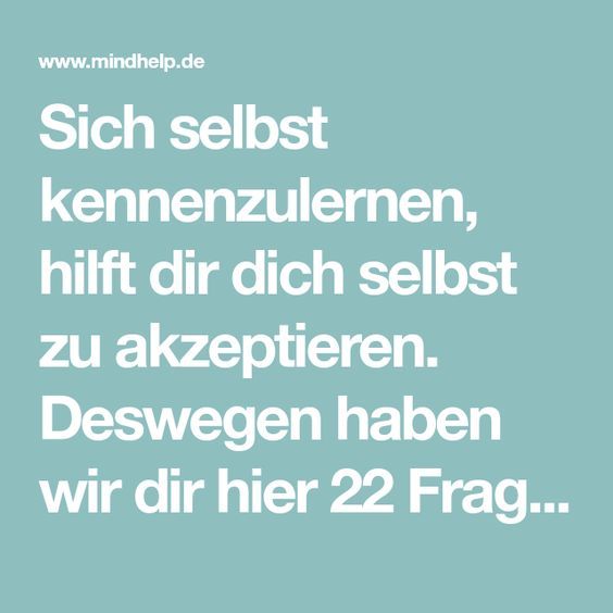 Fragen um sich selbst besser kennenlernen