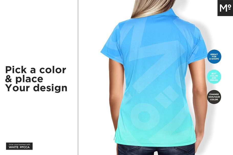 Download Women Polo Shirt Mock-up | Polo shirt women, Wellness ...