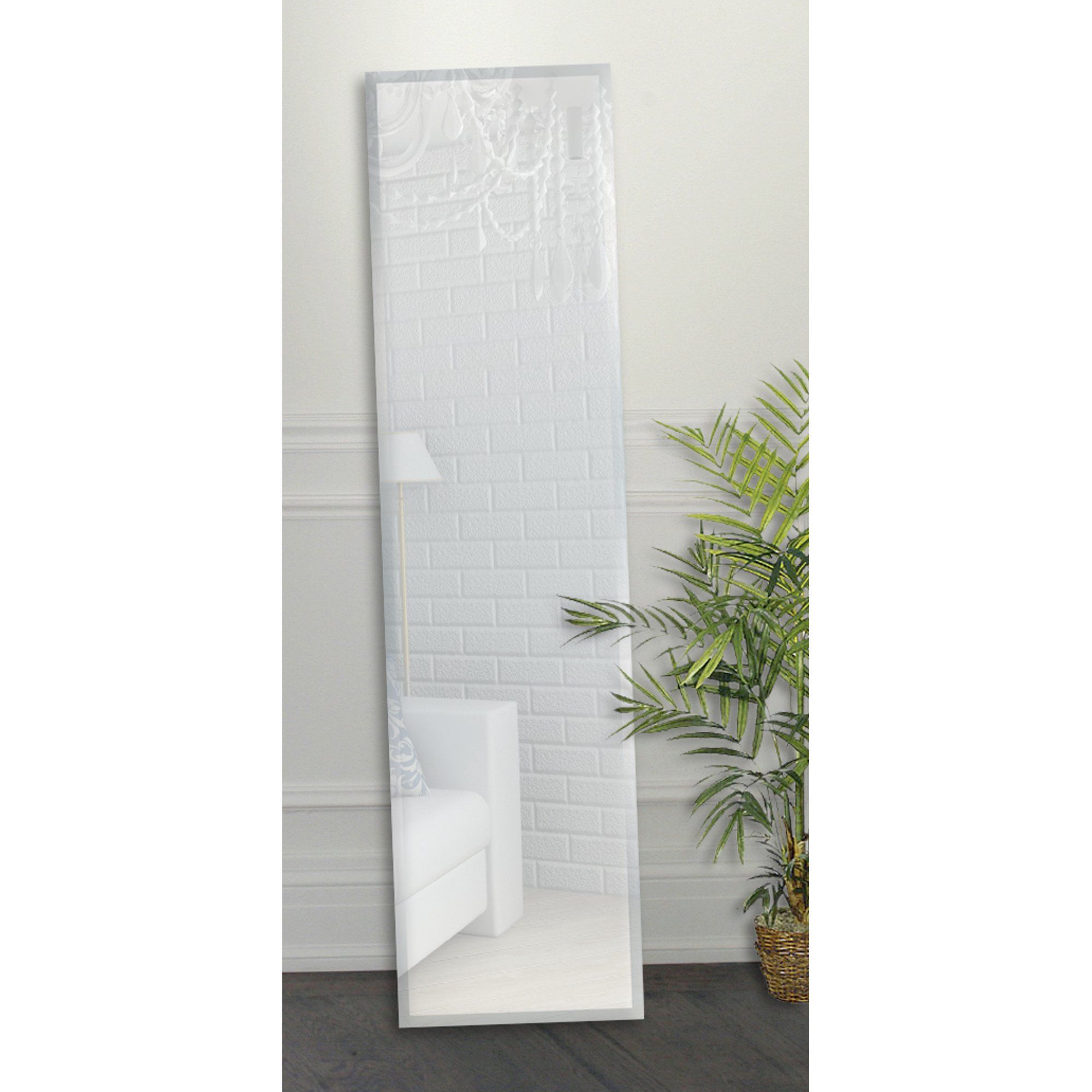 Mainstays Full Length Beveled Edge Mirror 48 X 12 Com Over The Door Wall Beveled Edge Mirror, How To Hang Mainstays Beveled Mirror