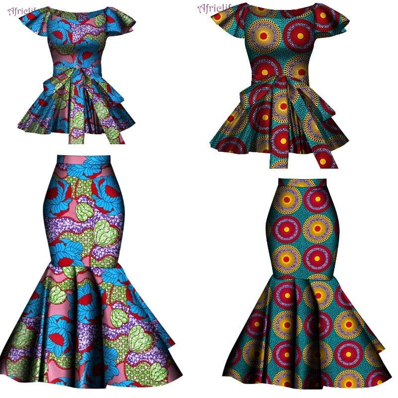 African Wear For Ladies, African Dresses For Kids, African Skirts, African Design Dresses, African Clothing Styles, Latest African Fashion Dresses, Long African Skirt, African Tops For Women, Muslim Fashion