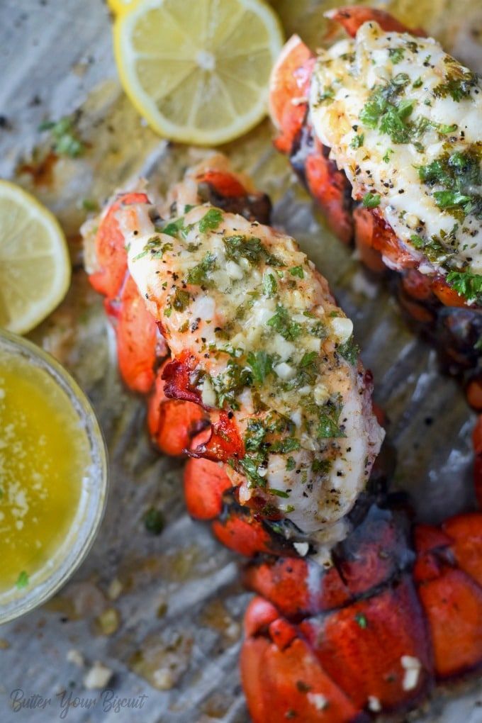 The meat is sweet and smothered in a garlic lemon butter sauce. Much better than any restaurant. #lobster #seafood #lobstertail Best Lobster Tail Recipe, Lobster Roll Recipes, Seafood Recipes, Fish Recipes, Seafood Boil, Grilling Recipes, Cooking Recipes, Frozen Lobster, Health