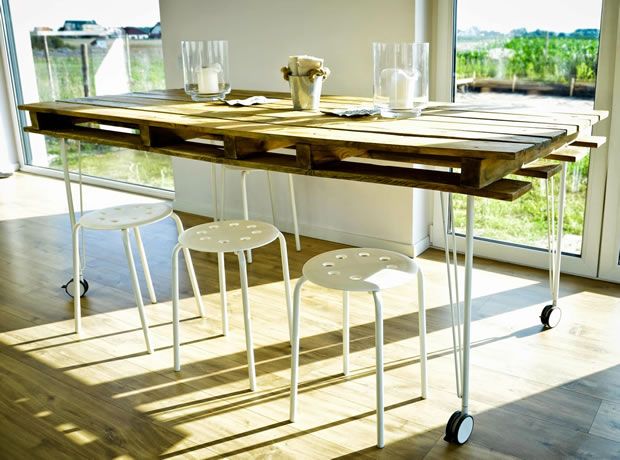 Mesa de comedor con un palet | palet | Pallet dining table, Table y ... Mesa de comedor con un palet | palet | Pallet dining table, Table y ...