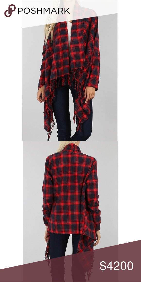 Red Plaid Cardigan Red Plaid Cardigan