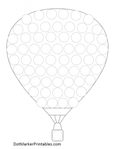 dot marker printables hot air balloon preschoolers