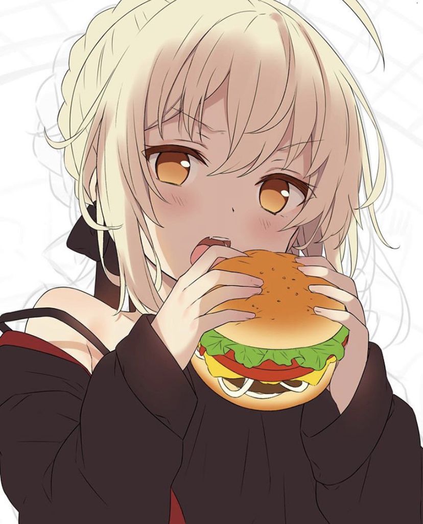 S  Sometimes Posting Images of Anime Girls Eating a Burger