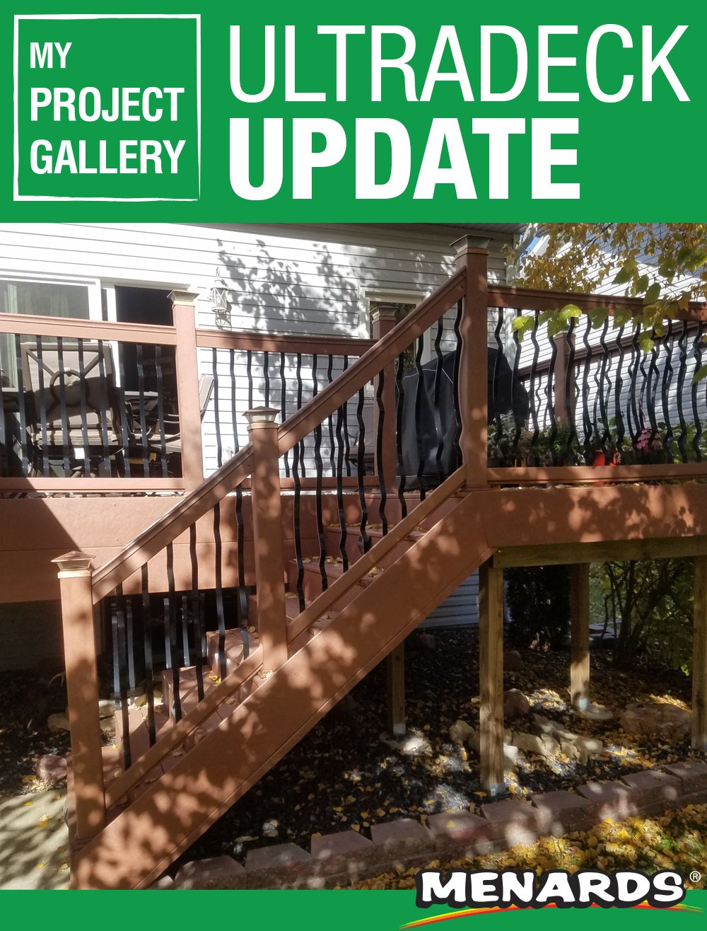 this family tore out their old deck and replaced it with a new ultradeck take a look at more photos on myprojectgallery patio projects patio yard menards design it deck on this family tore out their old deck and replaced it with a new ultradeck take a look at more photos on myprojectgallery patio projects patio yard pinterest