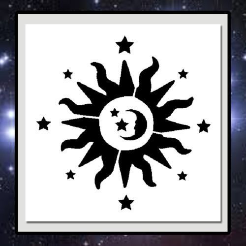Moon and sun painting, Stencil crafts, Stars craft Moon and sun painting, Stencil crafts, Stars craft