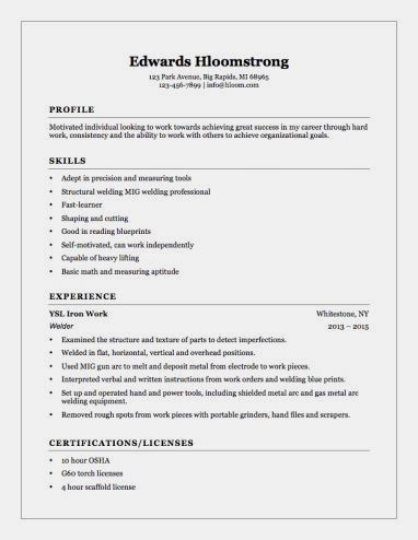 welder helper resume example resume student resume resume for welder job
