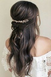 pinterest Hochzeitsfrisuren elegante Weiblichkeit fegte die Hälfte nach, #die #Elegante #feg...