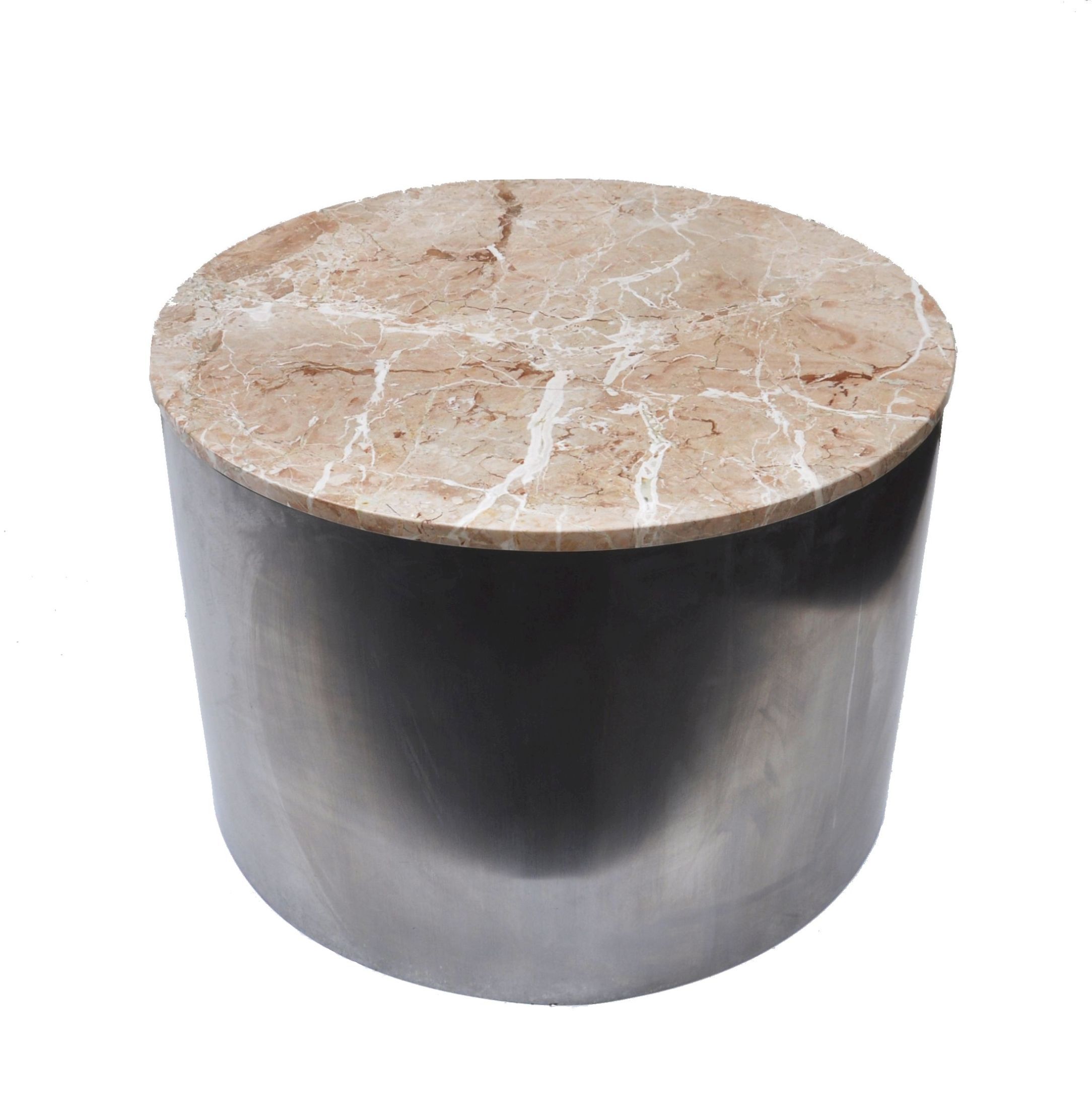 Vintage Marble and Steel Coffee Table Mecox Gardens in