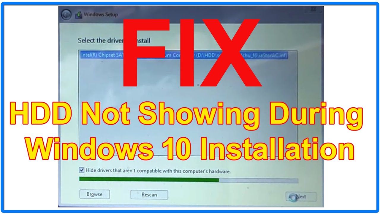 Solved Hard Drive Not Showing During Windows 10 Installation Fix Solved Hard Drive Not Showing During Windows 10 Installation Fix