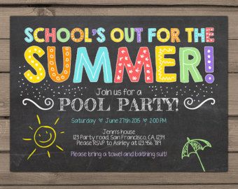 pool party invitation end of year party by fancyshmancynotes