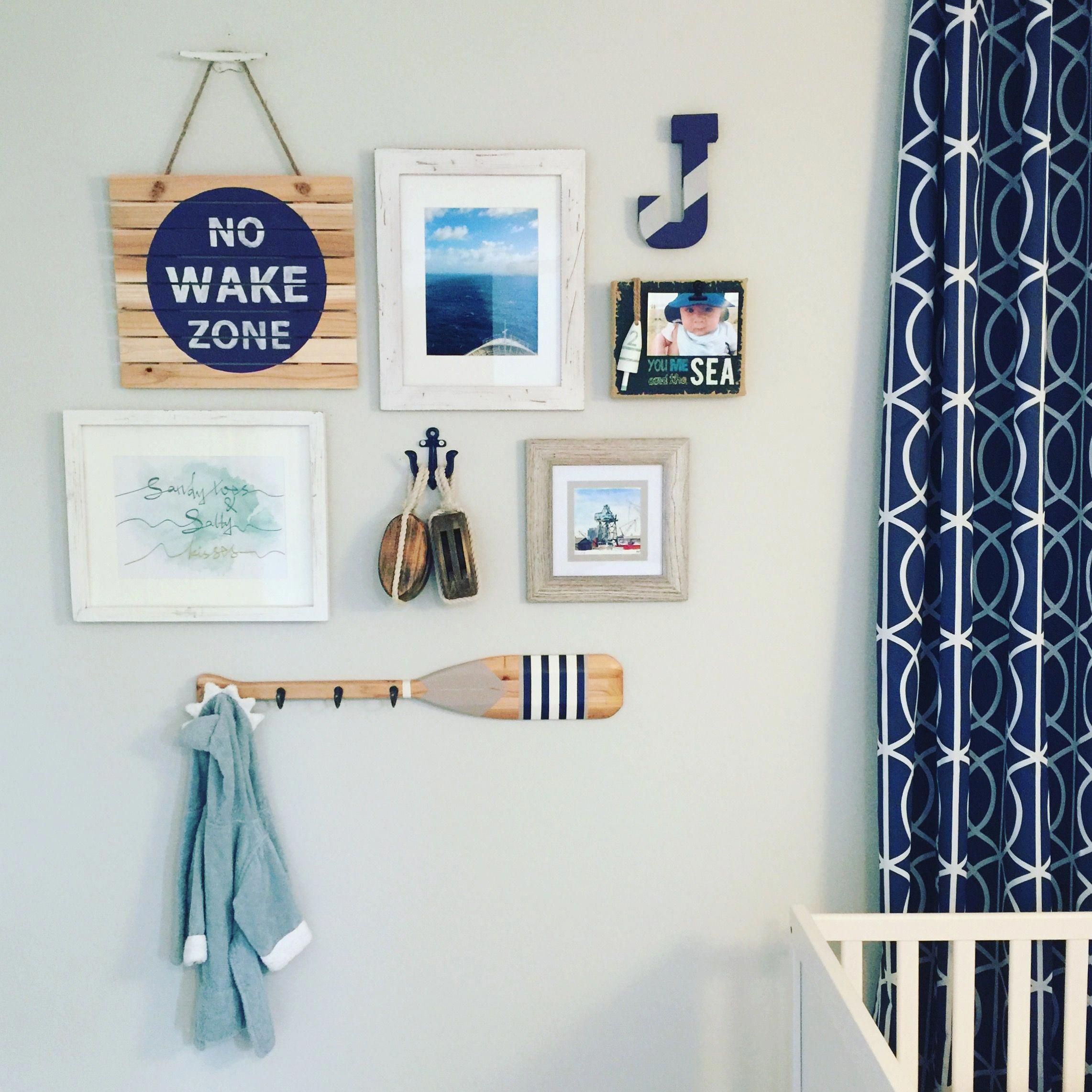 Our Nautical Nursery Gallery Wall Nurseryideascloset Nautical Baby Room Baby Boy Room Nursery Gallery Wall Nursery