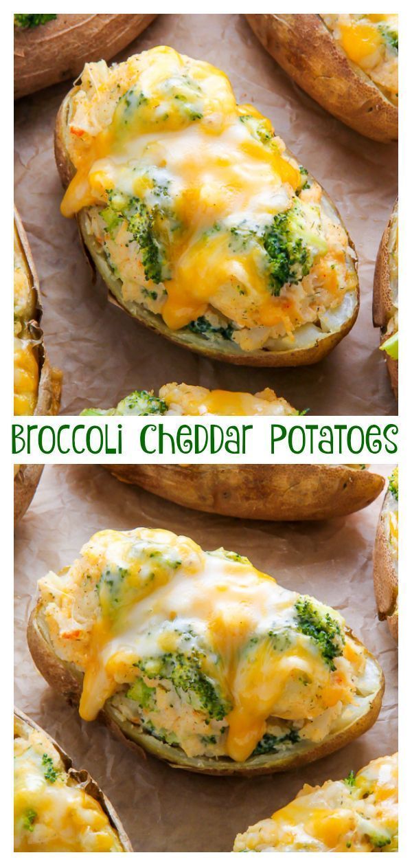 Broccoli and Cheddar Twice-Baked Potatoes #bakedpotatoes #broccolicheddar #twicebakedpotatoes #potatoes #broccoli #cheddar Cheddar Potatoes, Twice Baked Potatoes, Broccoli Cheddar, Butter Potatoes, Queso Cheddar, Cheddar Cheese, Meals With Potatoes, Cream Cheese, Cheesy Potatoes