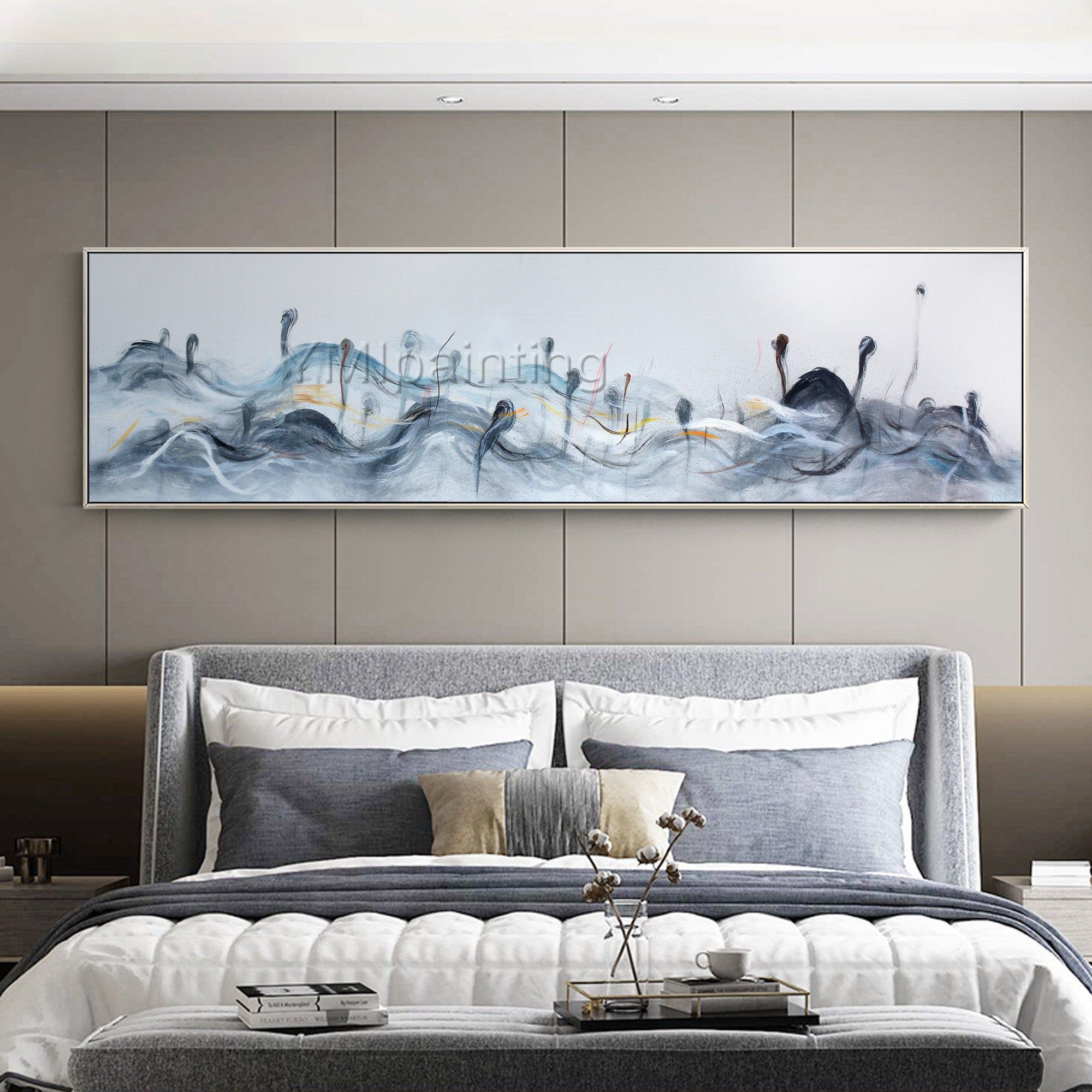 Modern Abstract painting acrylic paintings on canvas black