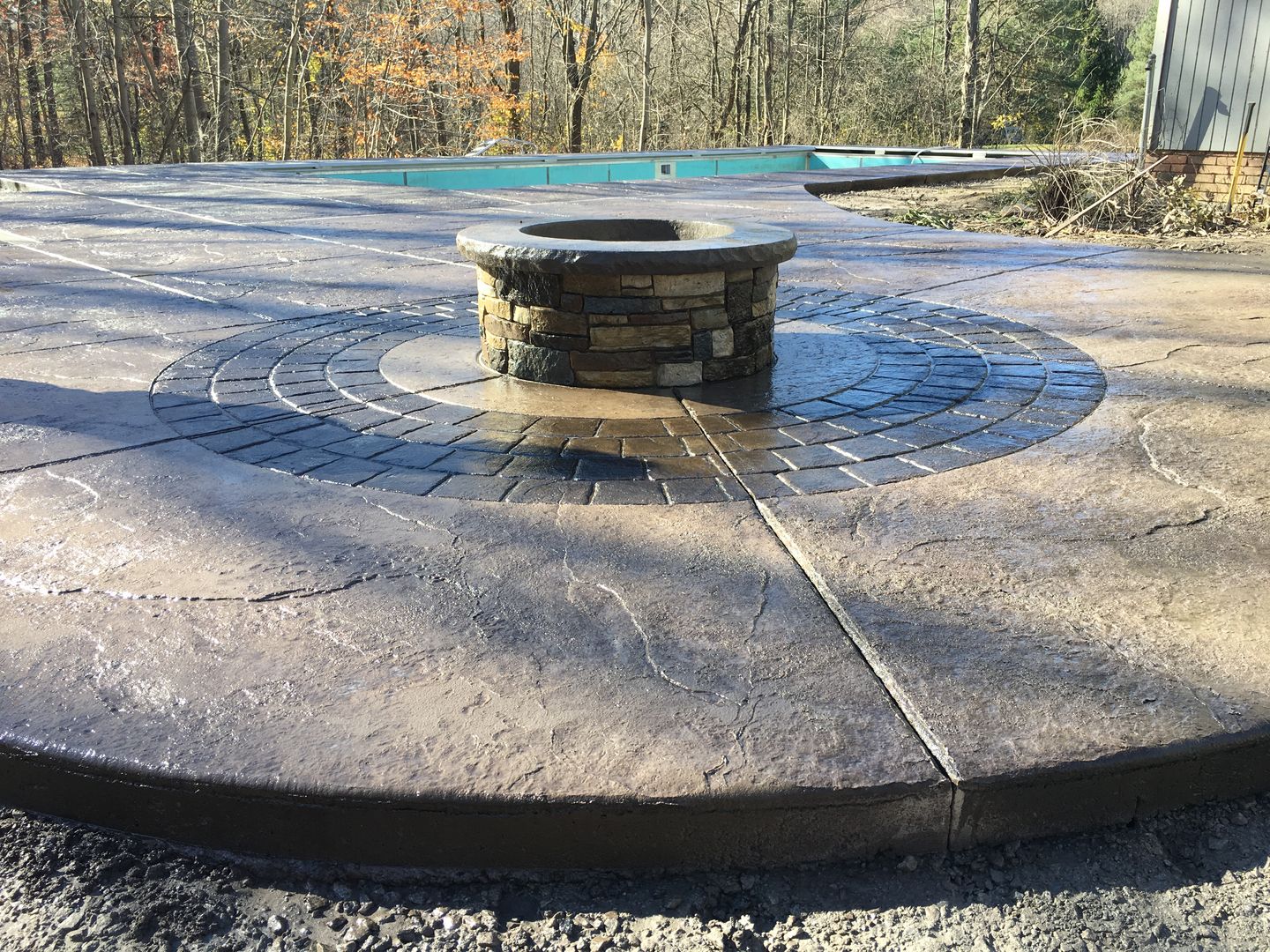 Custom made Fire Pits | Stamped concrete, Stamped concrete patio