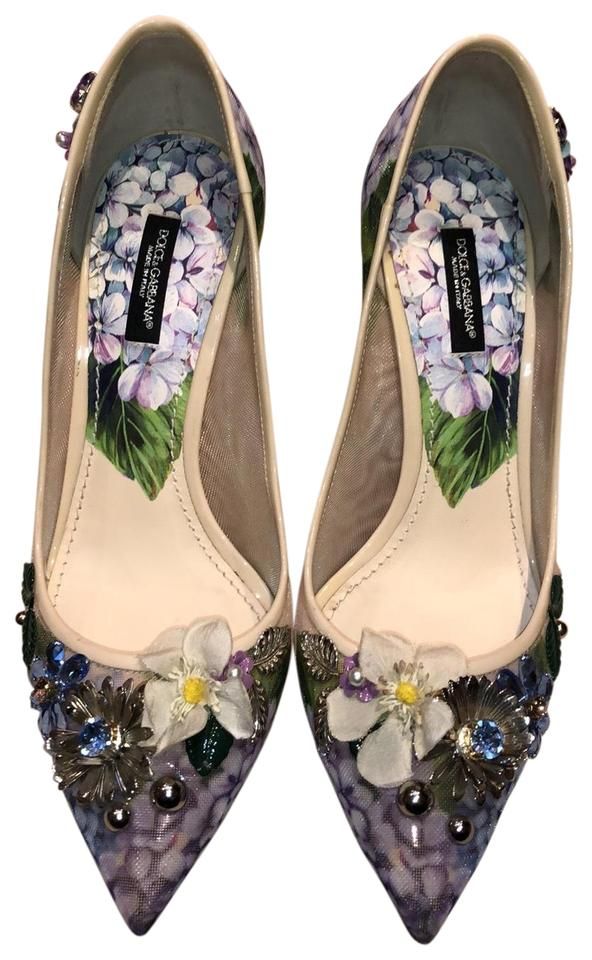 Dolce and Gabbana | Cream Floral Embellished Heels Dolce and Gabbana | Cream Floral Embellished Heels
