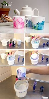 Nagellack-Wassermarmortechnik Diese Nagellack-Wirbel-Kaffeetassen sind so Nagellack-Wassermarmortechnik Diese Nagellack-Wirbel-Kaffeetassen sind so