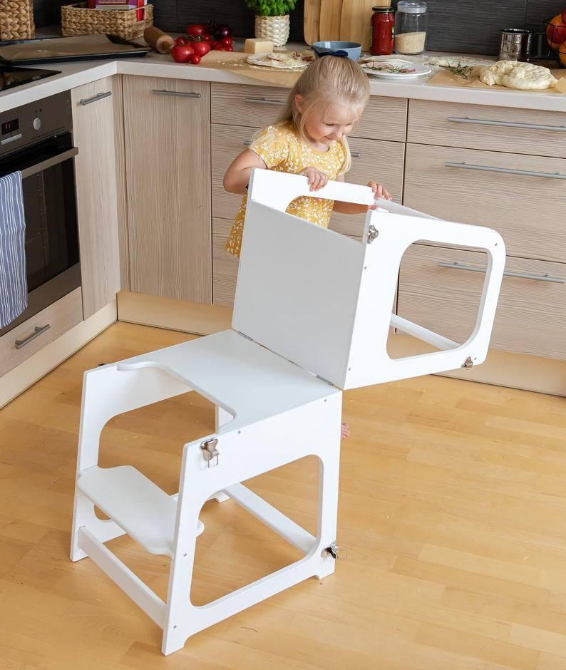 Transformable Kitchen Learning Tower Kitchen Step Stool Kitchen Stool Safety Stool Kid Step Stool Activity Tower Montessori Tower In 2021 Learning Tower Step Stool Kids Kitchen Step Stool