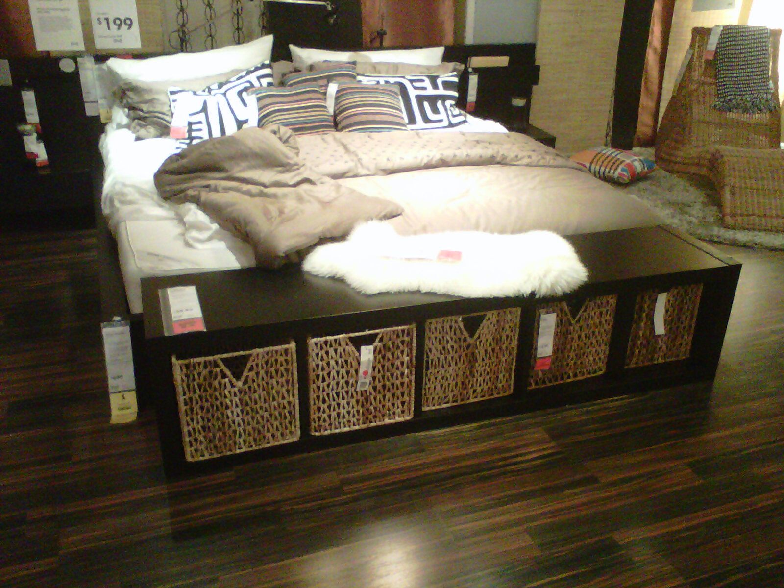 Great idea from Ikea turn a bookshelf on its side at the