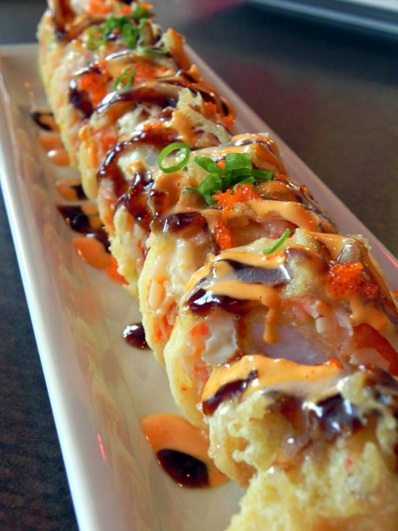 Asuka Roll Lightly Fried With Snow Crab Crawfish Avocado Masago asuka-roll-lightly-fried-with-snow-crab-crawfish-avocado-masago