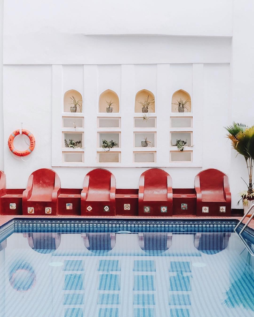 Accidentallywesanderson On Instagram Dhow Palace Zanzibar Tanzania Small Indoor Pool Indoor Pool Design Indoor Swimming Pools