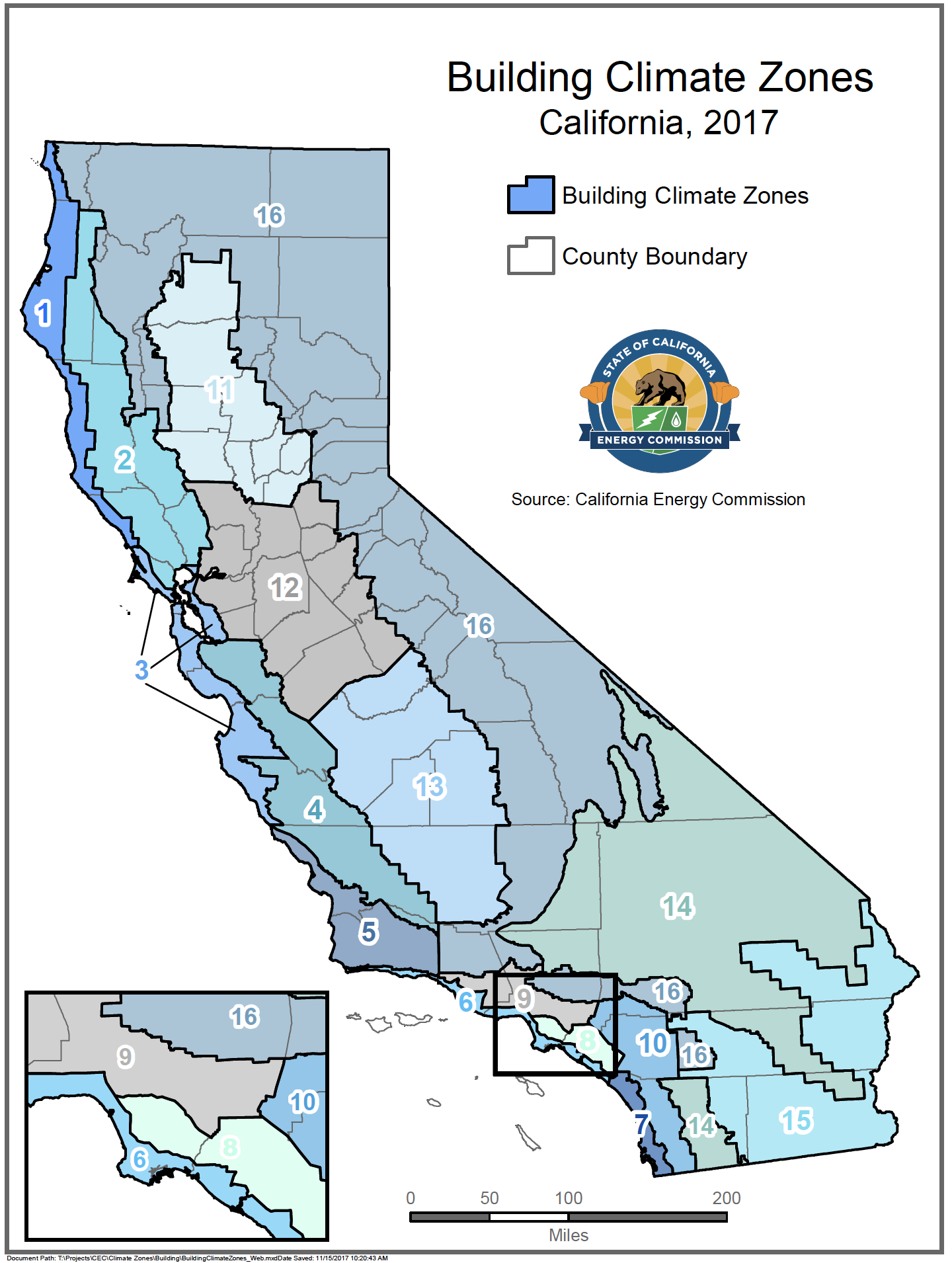 Climate Zone Map California - Large World Map