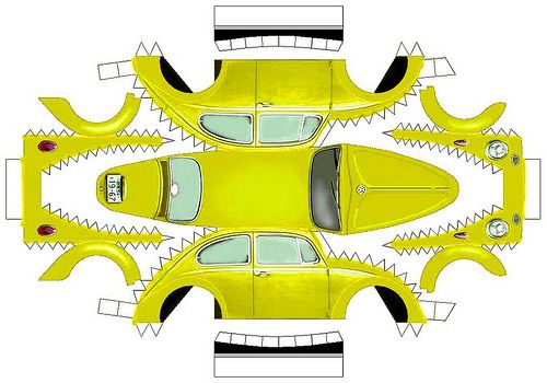 volkswagen beetle paper model 3 of 7 misha pinterest 3d