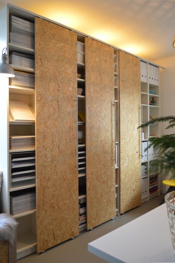 At last! My DIY sliding doors for Billy shelves – here the …