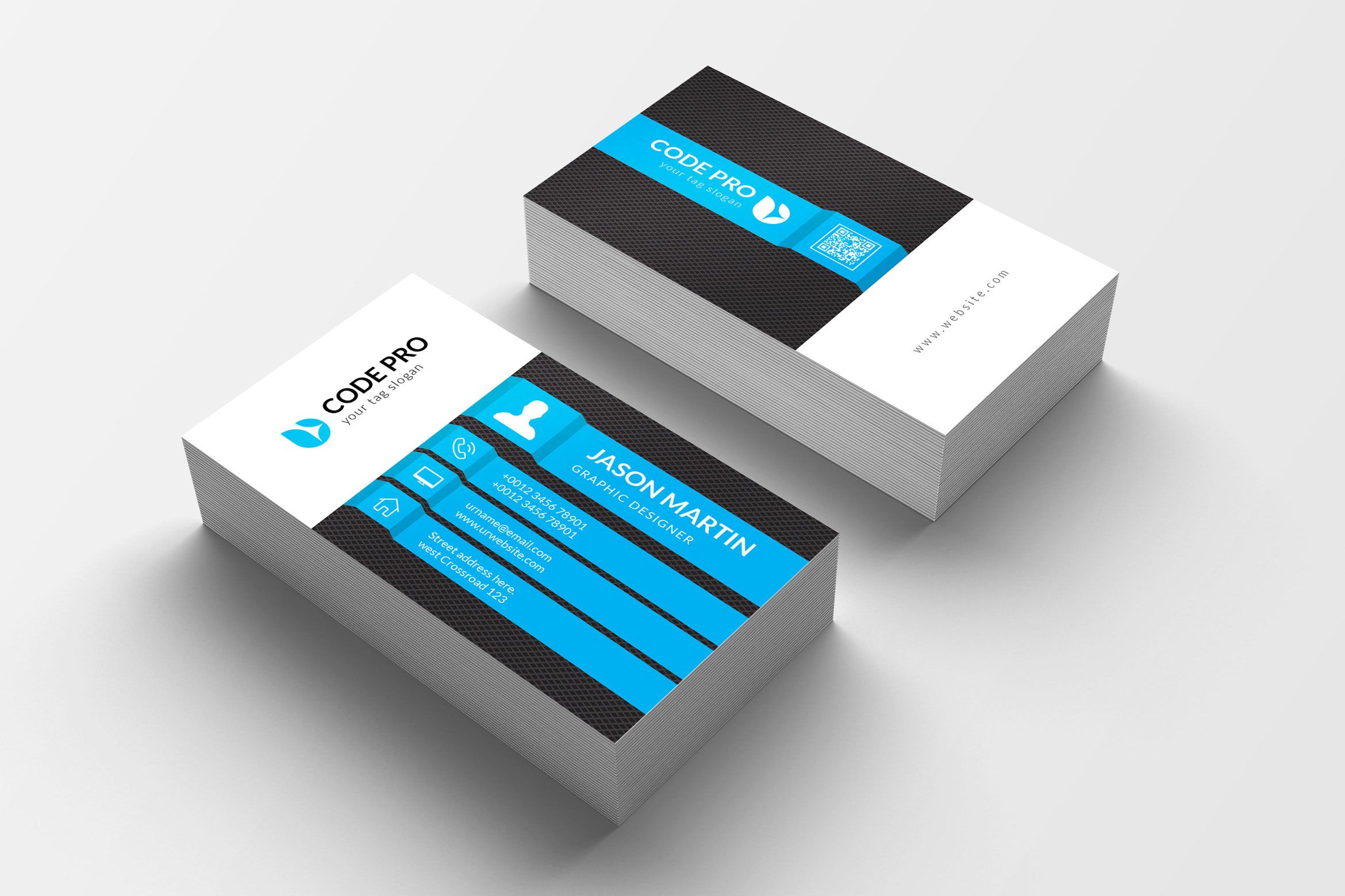 Stylish Name Card Template Graphic Templates Business card template Create