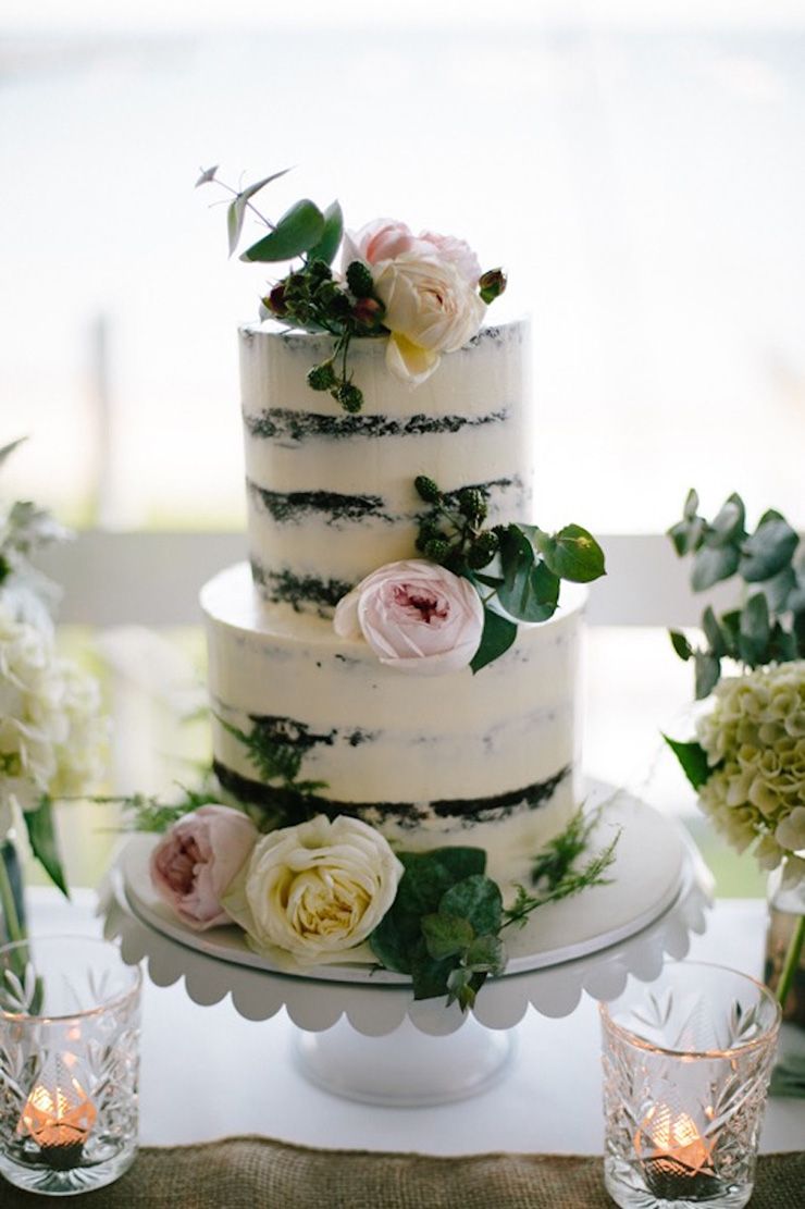 Rustic Chocolate Semi Naked Cake With Pink Peonies And Cream Roses Rustic Chocolate Semi Naked Cake With Pink Peonies And Cream Roses