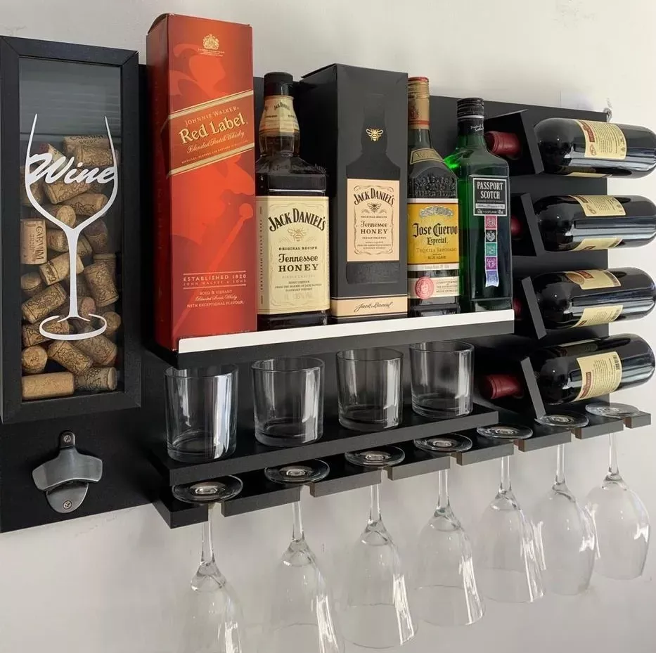 Bar Parede Adega Abridor Garrafa Decoração Barzinho100% Mdf | Mercado Livre Tennessee Honey, Red Label, Wine Rack, Storage, Furniture, Home Decor, Loo Roll Holders, Cup Holders, Decorated Boxes