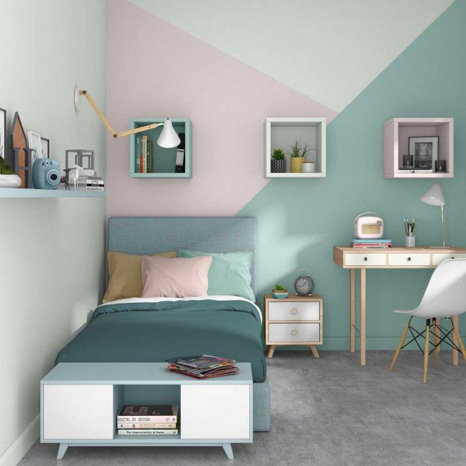 Bedroom Wall Designs, Bedroom Wall Paint, Room Design Bedroom, Small Room Bedroom, Room Ideas Bedroom, Home Room Design, Girl Bedroom Decor, Bedroom Interior, Child's Room