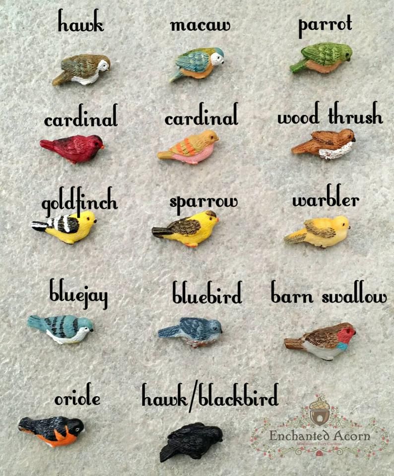 U-Pick Miniature Bird - Your Choice of Miniature Bird Fairy Garden Accessories Dollhouse Miniature Cupcake Cake Topper Wedding Favors Xmas
