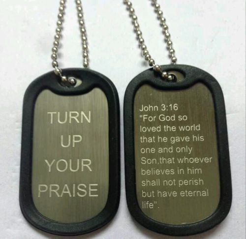 low price bible verse christian dog tag big discount double sided
