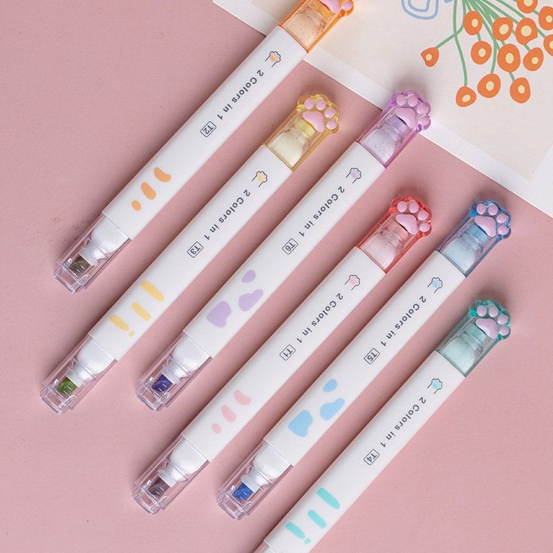 Free shipping for over $35 after discount. Above USD30 - 15% off, Above USD60 - 20% off, Above USD100- 25% off, Above USD200- 30% off Quantity: 6pcs(12 colors) Not included any decoration and accessories in the picture. Please note may be due to the computer screen or personal device, the color will be slightly different. Thank you, my dear friend Cute Stationary School Supplies, Kawaii School Supplies, Highlighters Markers, Highlighter Pen, Cat's Paw, Planner Pens, Kawaii Pens, Cool Paper Crafts, Cute Pens
