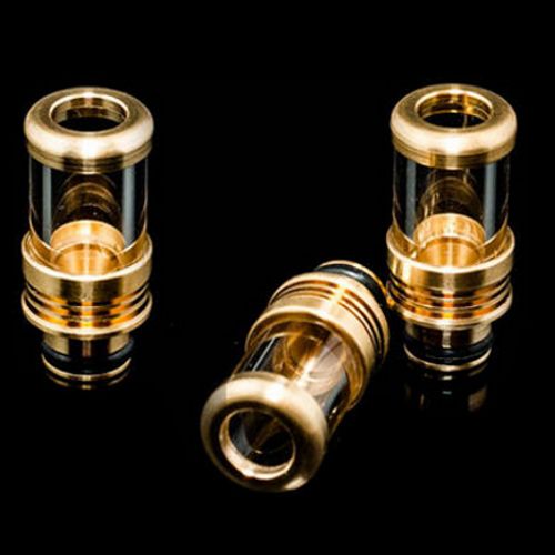 The Innovape Silencer CAP Drip Tip! Made in the USA from Brass and Pyrex/Glass. Flame treated pyrex/glass to ensure durability and strength. Heat Sink designed base and Cap on Top of Tip to give the Drip Tip a unique look. Drip Tip, Sink Design, Heatsink, Pyrex, Dripping, Nespresso Cups, Vape, Coffee Maker, Electronic Cigarettes