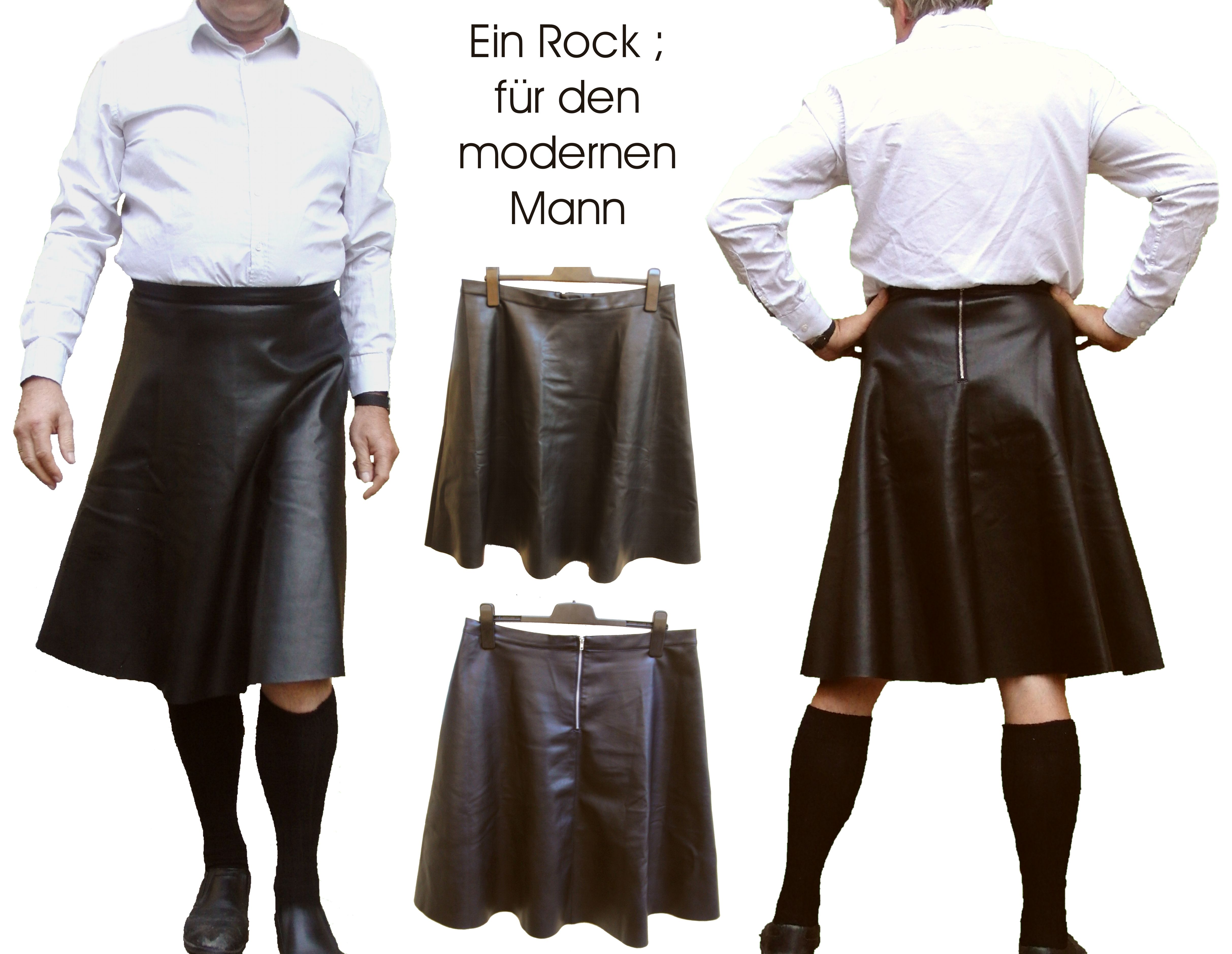 Aparter MidiRock in ALinie schwarz Lederrock, Männer kleidung, Kleider für männer Aparter MidiRock in ALinie schwarz Lederrock, Männer kleidung, Kleider für männer